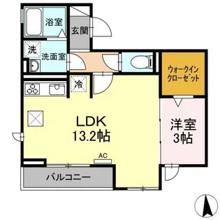 シュヴァル【1階】の間取り
