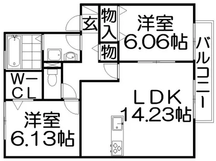 ルミエール東中振 C棟【1階】の間取り