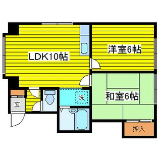 インペリアル伏古A【201号室】の間取り