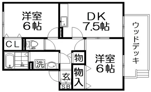 クレール山之上【1階】の間取り
