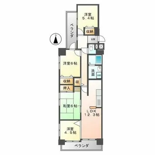 バンベール金山【3階】の間取り