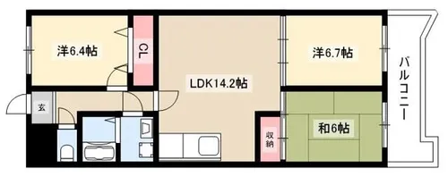 FLORA萩山【2階】の間取り