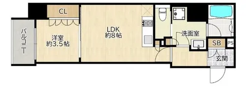 大阪府大阪市都島区都島北通1丁目【マンション】の間取り