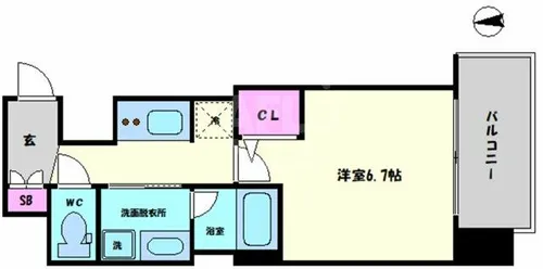 サムティ南堀江LUCE【6階】の間取り