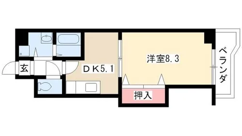 レジデンス黒龍【3階】の間取り