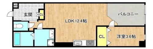ヒルクライム桃谷【3階】の間取り