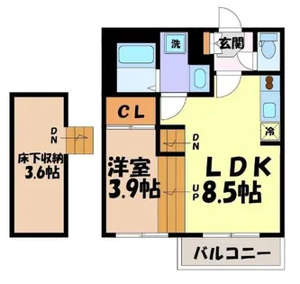 ハーモニーテラス志賀町Ⅸ【1階】の間取り