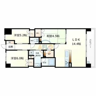 大阪ベイレジデンス【11階】の間取り