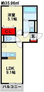 福岡県北九州市若松区用勺町【アパート】の間取り