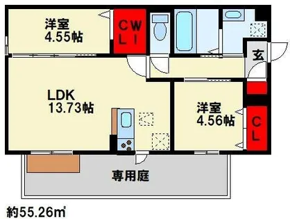 福岡県北九州市若松区用勺町【アパート】の間取り