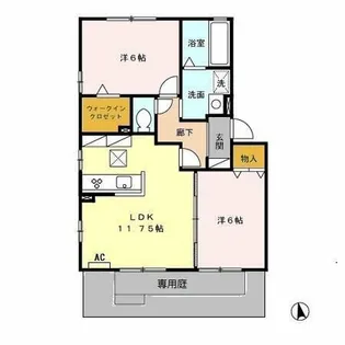 プルミエ B【1階】の間取り