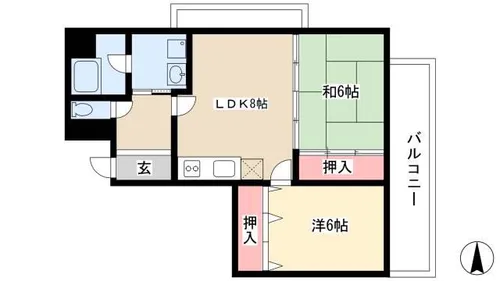 ブラザービル八幡【4階】の間取り