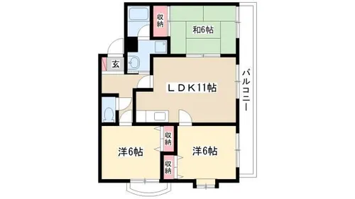 ブラザービル八幡【405号室】の間取り