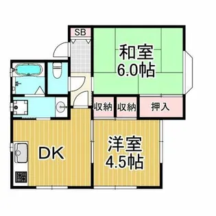 リビング芦屋【2階】の間取り