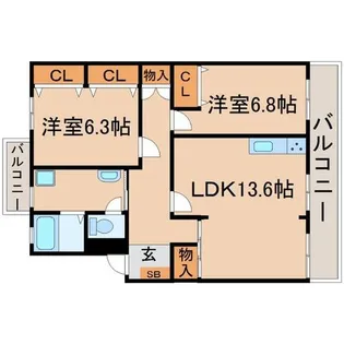 兵庫県西宮市今津巽町【マンション】の間取り