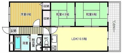 土師ハイツ【3階】の間取り