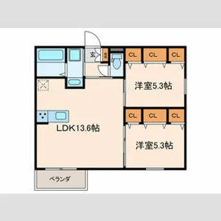 Vantage塚口Ⅰ【1階】の間取り