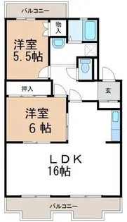 サンクリスタル末広【1階】の間取り