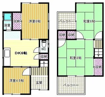 大阪府羽曳野市はびきの4丁目【一戸建】の間取り
