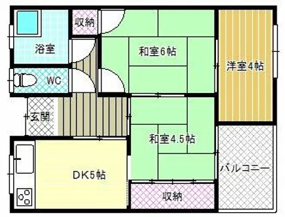 大阪府羽曳野市伊賀2丁目【テラスハウス】の間取り