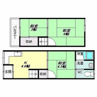 大阪府松原市高見の里6丁目【一戸建】の間取り
