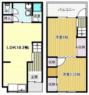 大阪府松原市三宅西2丁目【一戸建】の間取り