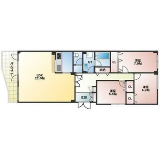 イーホライズン旭山【203号室】の間取り