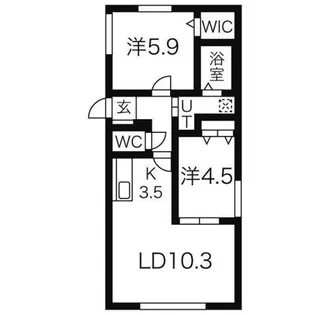 ハウス中の島シュライン【4階】の間取り