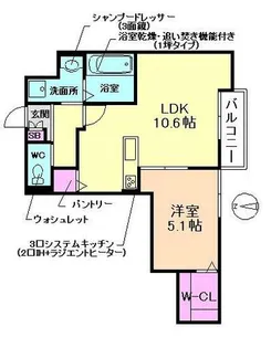 セルジエ中桜塚(CERISIER Nakasakurazuka)【1階】の間取り