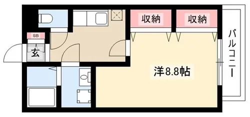 キルシェ・ヴィラ【2B号室】の間取り