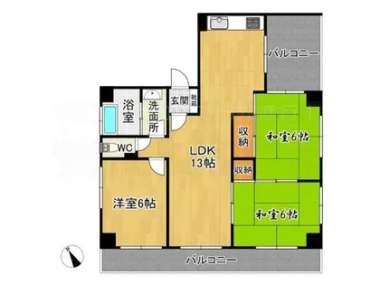 福岡県福岡市南区高宮1丁目【マンション】の間取り