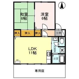 シンフォニー汐見台【102号室】の間取り