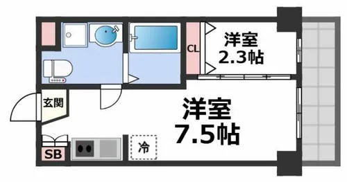 コバルト森ノ宮EAST【1階】の間取り