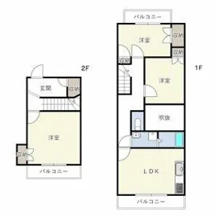 プレアール初芝【1階】の間取り