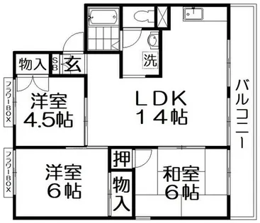グリーンバレーB棟【2階】の間取り