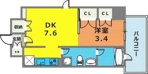 ジープラス【3階】の間取り