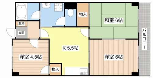 ライオンズハイツ高宮【208号室】の間取り