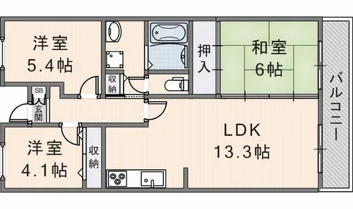 コートザルピナス【211号室】の間取り