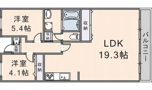 コートザルピナス【302号室】の間取り