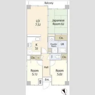 AMA TERRACE KAMAE【402号室】の間取り