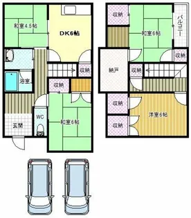 大阪府南河内郡太子町大字山田【一戸建】の間取り