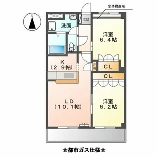 ガーデン池花【1階】の間取り