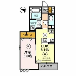 ラ・ファビュラス【203号室】の間取り