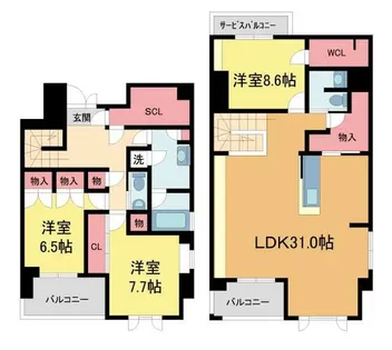 シャーメゾンステージ香櫨園【402号室】の間取り