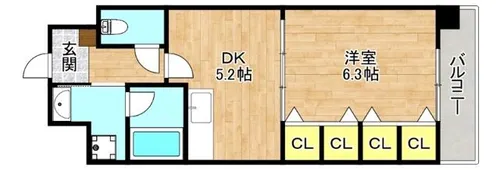 コンフォール平野【5階】の間取り