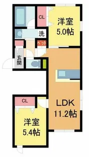 ヘーベルメゾンさくら夙川【103号室】の間取り