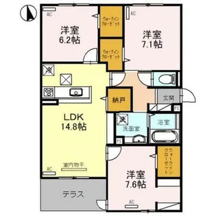 アンサンブル大今里【1階】の間取り