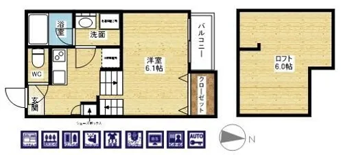 ブランジーノ塚本【1階】の間取り