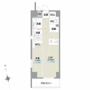 フォルティス今池【13階】の間取り