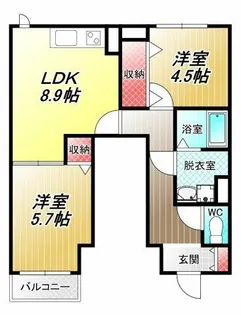 ラ・フル-ル【1階】の間取り